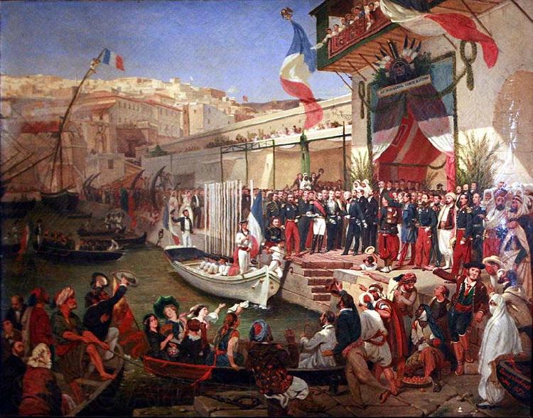 Ernest Francis Vacherot Arrival of Marshal Randon in Algiers in 1857. France oil painting art